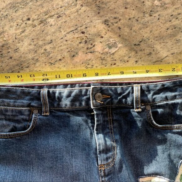 Upcycled, Reworked Applique Floral & Denim Patches, Talbot Jeans, SZ 12 Petite. - Picture 8 of 12